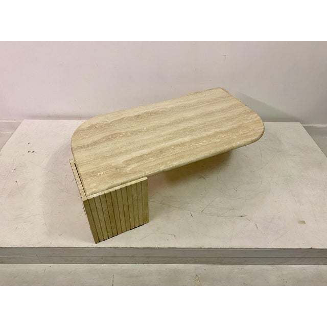Eye Shaped Travertine Coffee Table, 1970s For Sale - Image 3 of 18