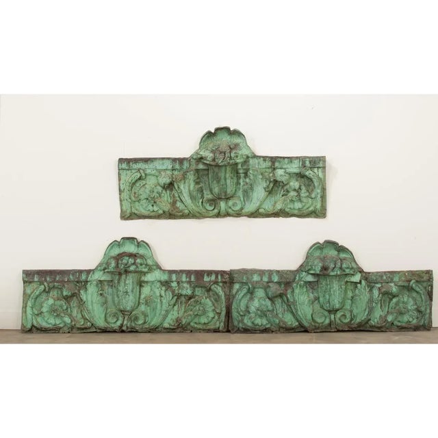 19th Century 19th Century Oxidized Copper Architectural Panels - Set of 3 For Sale - Image 5 of 13