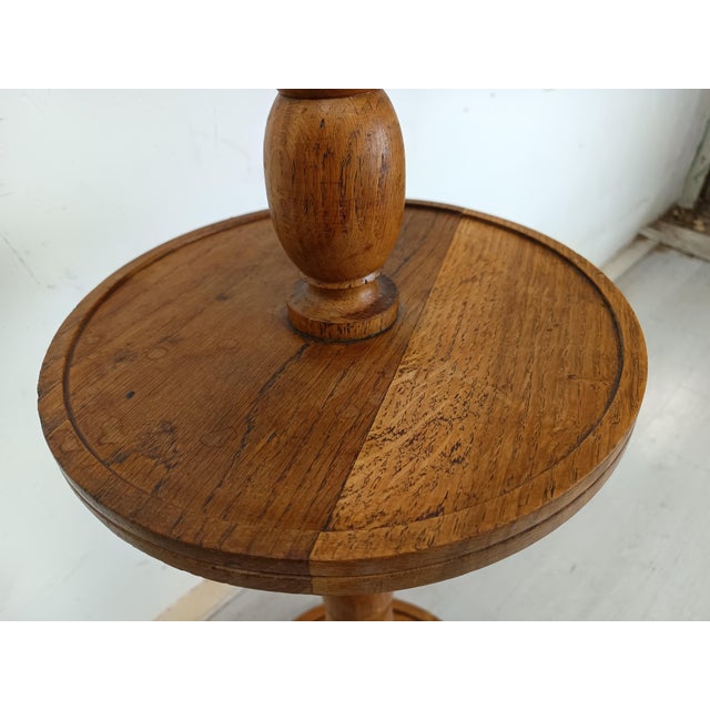 Brutalist Oak Floor Lamp by Dudouyt, 1940s For Sale - Image 12 of 15