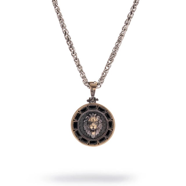 Majestic Lion Black Diamond Necklace For Sale - Image 9 of 9