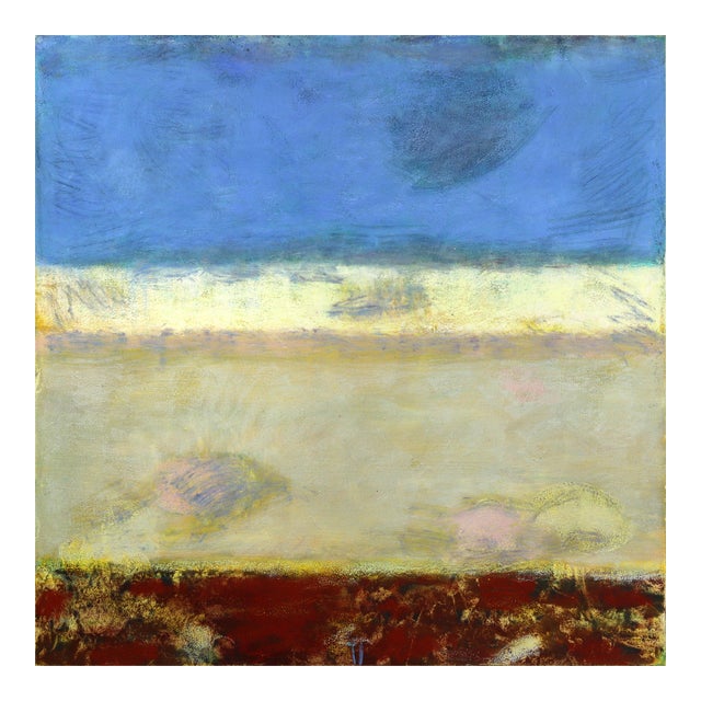 Awh 349 - Abstract Minimalist Textured Layered Colorfield Oil Painting on Canvas Original Artwork by Bernhard Zimmer For Sale