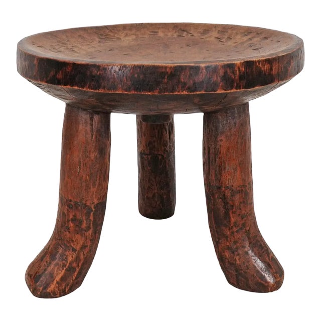 Vintage Three Leg Wood Stool For Sale