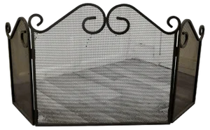 Folding Fire Guard in Wrought Iron, 1920
