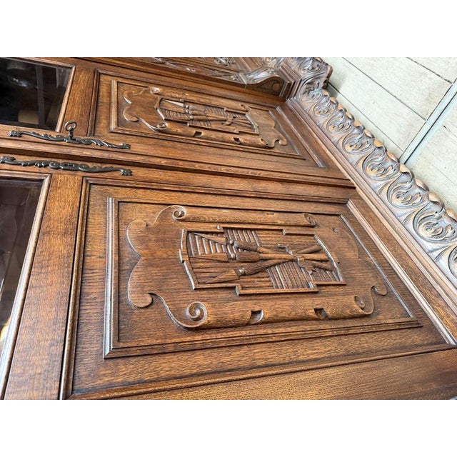 Large Oak Pharmacy Display Case For Sale - Image 15 of 18