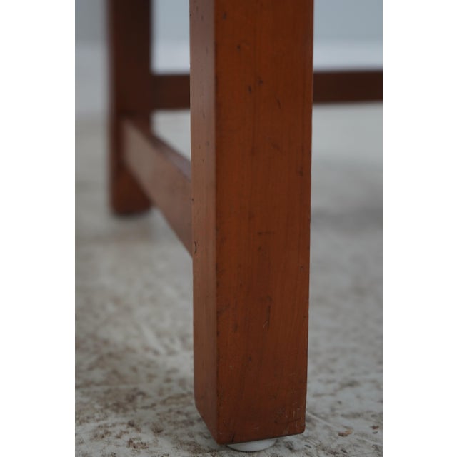 Brown Set of 6 Mission Style Leather Seat Dining Chairs For Sale - Image 8 of 18