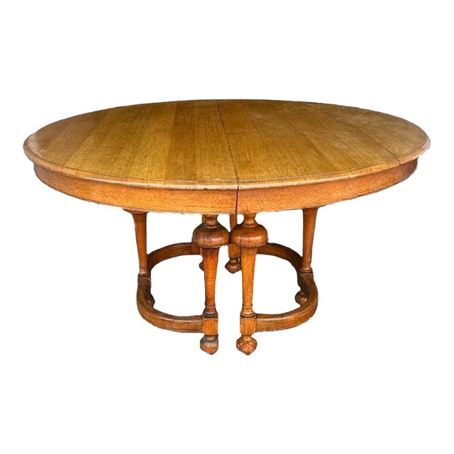 Antique Edwardian Era 54" Round Quarter Sawn Oak Dining Table Chairish