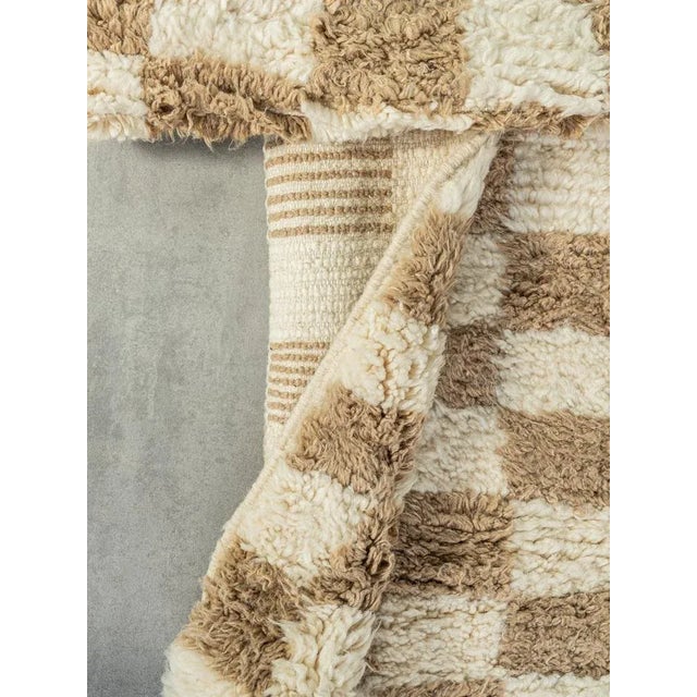 Coffee Check Berber Rug For Sale - Image 4 of 10