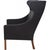 Set of Wing Chair with Ottoman in Black Leather by Børge Mogensen, 1990s For Sale - Image 13 of 18