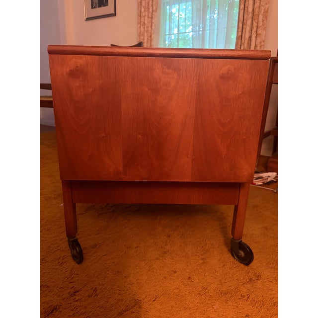 Wood Mid Century Modern Parallel by Drexel Buffet/Bar Cart For Sale - Image 7 of 10