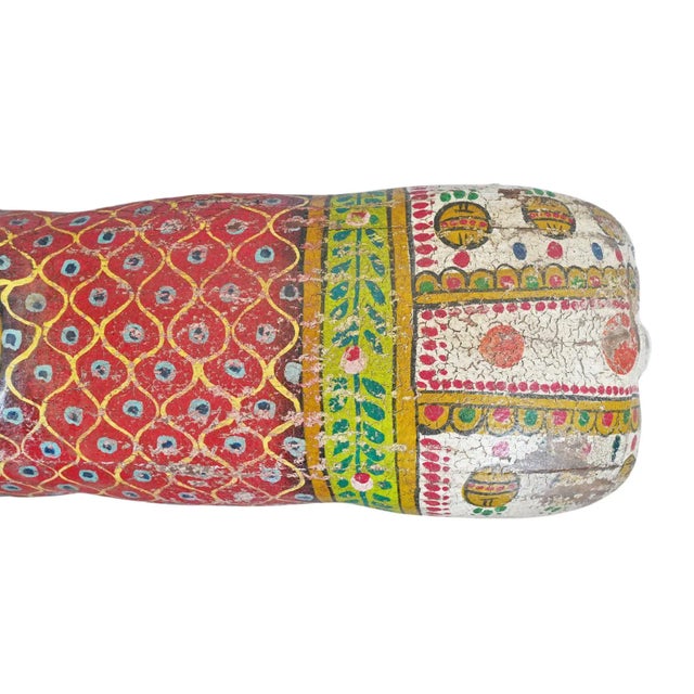 Wood Antique Wood Painted Brahma Cow For Sale - Image 7 of 9