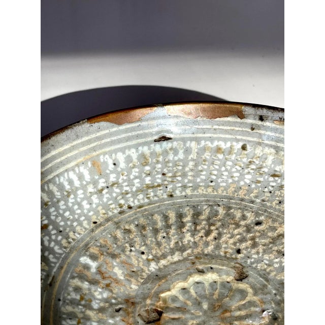 Antique Korean Ceramic Buncheong Bowl Joseon Dynasty For Sale - Image 4 of 13