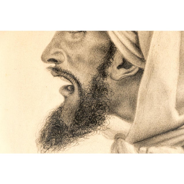 Drawing/Sketching Materials Mary Eliza Dixon | Charcoal Portrait of an Eastern Man | Dated 1887 | American Academic Drawing | Documented Provenance For Sale - Image 7 of 8