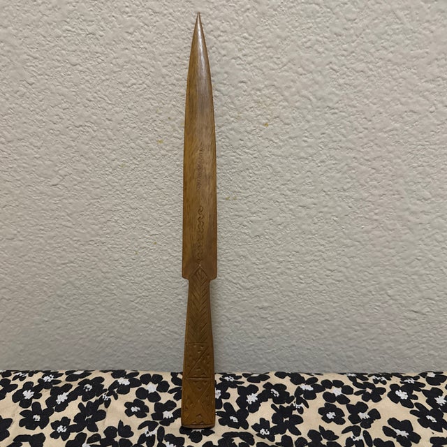 1930s Mid 20th Century Hand-Carved Folk Art Letter Opener From Yugoslavia For Sale - Image 5 of 5