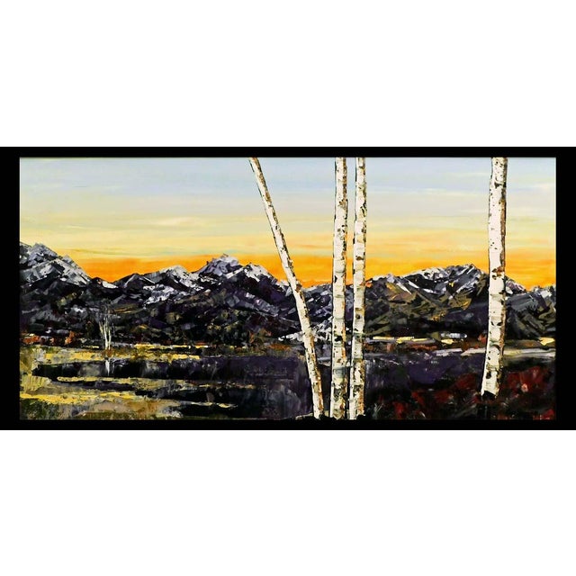 Impressionist Maya Eventov "Purple Range" Original Acrylic on Canvas, H.Signed Adl031011-01 For Sale - Image 3 of 7