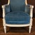 Neoclassical Antique French Neoclassical Painted Armchairs or Bergères in Blue Mohair- A Pair For Sale - Image 3 of 11