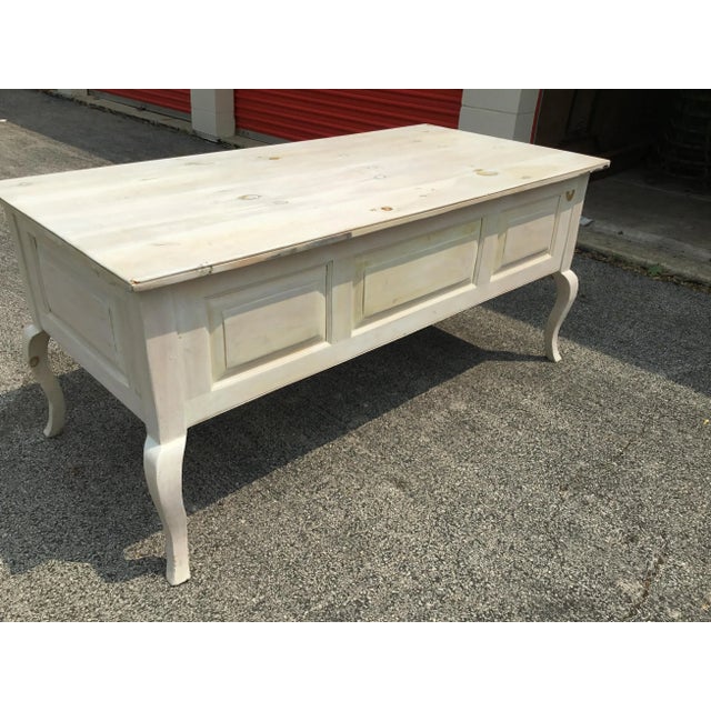 Antique White White Washed Pine Desk For Sale - Image 8 of 10
