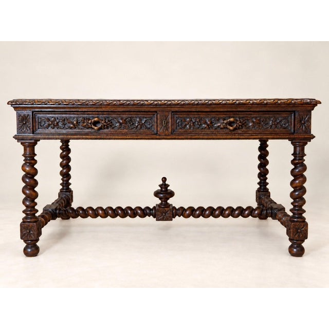 Wood 19th Century Louis XIII Carved Oak Desk For Sale - Image 7 of 7