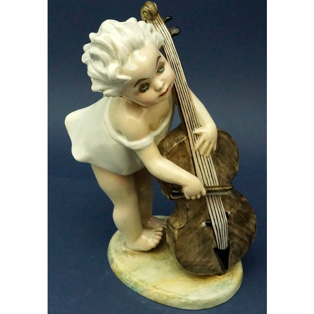 20th Century Child with Cello in Ceramic by Vincenzo Bertolotti, Italy For Sale - Image 12 of 18