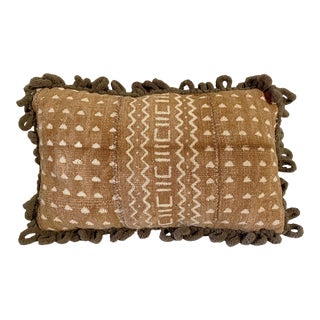 African Custom Made Bogolan Lumbar Mud Cloth Pillow 16" For Sale