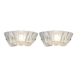 French Art Deco Wall Sconces Signed by F. Hubens - a Pair For Sale