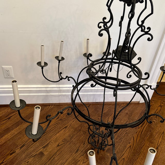 Traditional Formations Iron Chandelier for Holly Hunt For Sale - Image 3 of 12