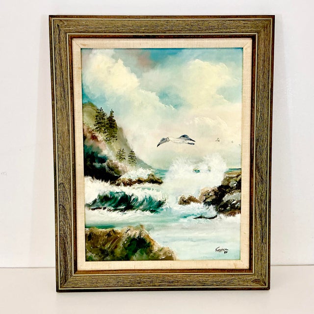 This is a lovely impressionist original oil painting entitled, “Old North Sea”. The artist signed the painting in the...