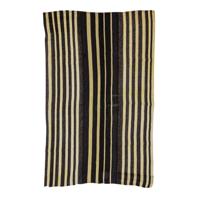 Vertical Striped Vintage Kilim Rug-5'6'x8'8" For Sale