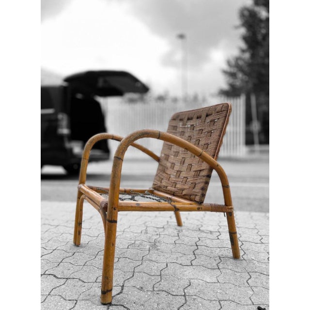 French Bamboo Lounge Chair by Adrien Audoux & Frida Minet For Sale - Image 9 of 16