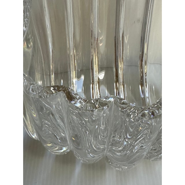 Transparent Goran Warf for Kosta Boda--Sculptural Swedish Art Glass Rimmed Bowl For Sale - Image 8 of 18