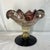 Mid-Century Modern Vintage Venetian Murano Art Glass Compote Pedestal Bowl Gold Fleck and Bullicante For Sale - Image 3 of 9