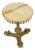 Vintage Brass Side Table with Round Onyx Marble Top, 1950s For Sale