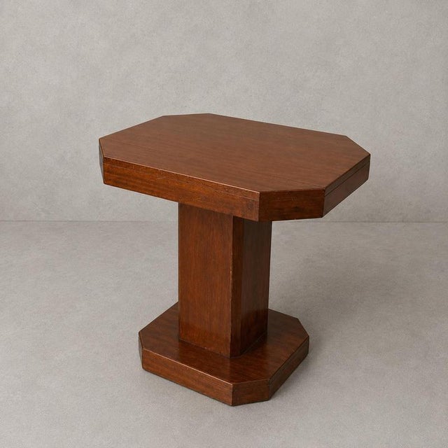 Art Deco Walnut Pedestal Side Table, 1930s For Sale - Image 10 of 10