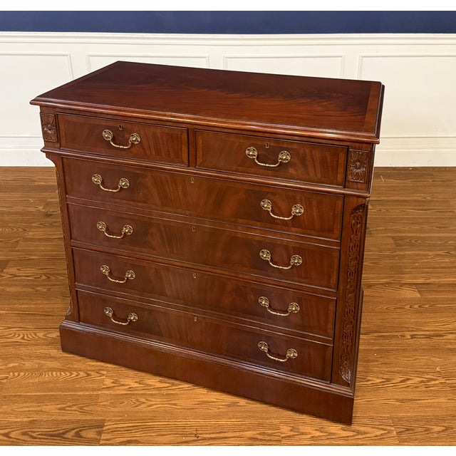 Traditional Mahogany Lateral File Cabinet by Leighton Hall - Showroom Sample For Sale - Image 9 of 15