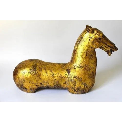 20th Century Art Deco Gilded Iron Horse Busts - a Pair For Sale - Image 4 of 13