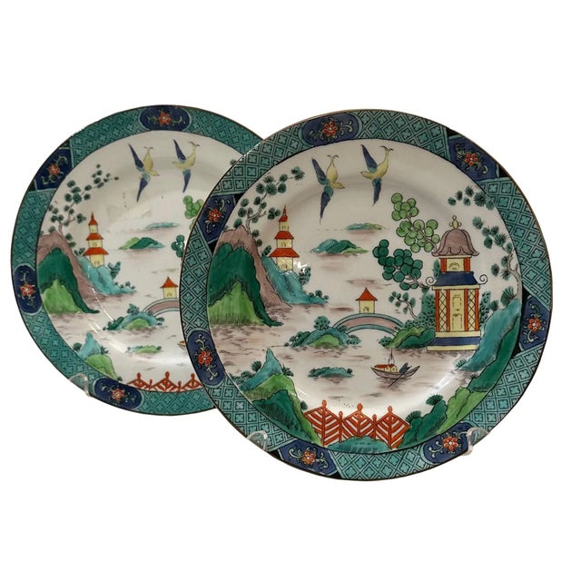 Vintage Crown Staffordshire, Ye Old Willow salad plates. England.