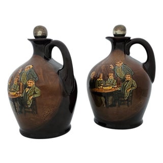 Pair Royal Doulton Kingsware Dickens Jugs Mr Pickwick Proposes a Toast 8" For Sale
