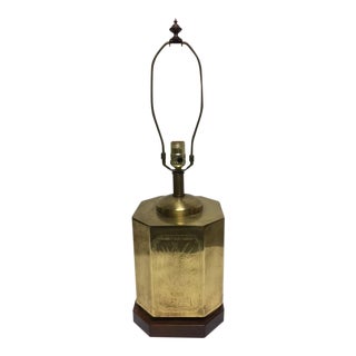 Vintage Asian Regency Brass Tea Caddy Lamp For Sale