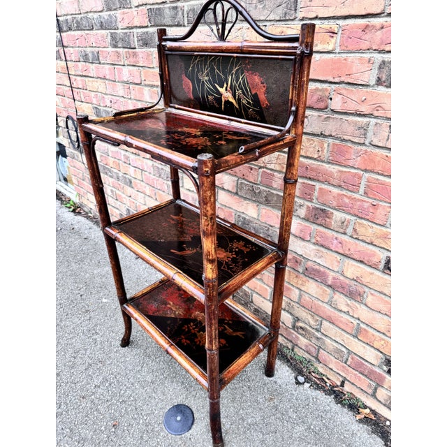 Wood 19th Century English Bamboo Bookshelf For Sale - Image 7 of 8