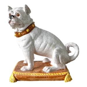 Vintage Regency Italian Glazed Ceramic Dog