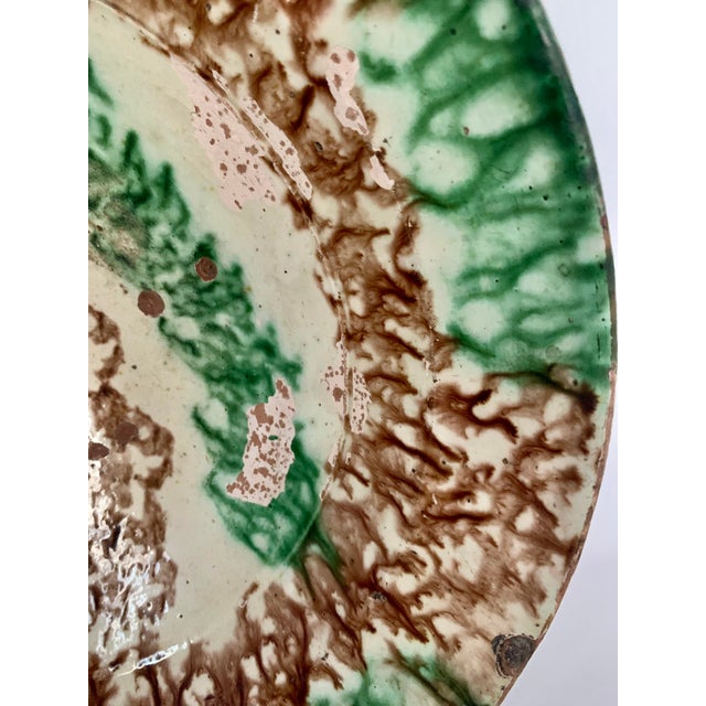European Earthenware Bowl With Sponge Wear Polychrome Glaze For Sale - Image 9 of 12