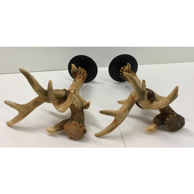 MidCentury Resin Antler Candlestick Holders a Pair Chairish