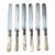 Six Mother-of-Pearl & Silver Dinner Knives — Landers, Frary & Clark Aetna Works — American Edwardian Table, C. 1900–1915 For Sale