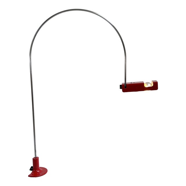 Red Spider Desk Lamp by Joe Colombo for Oluce, 1970s For Sale