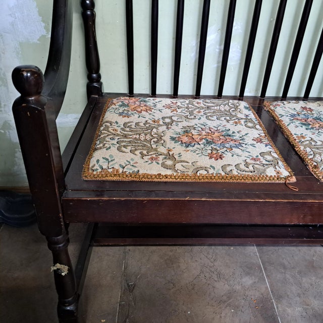 1950s 1950s Mid Centuury Wood Bench For Sale - Image 5 of 11