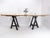 Wood Large Dining Table Mounted on Black Handles, 1979, Set of 3 For Sale - Image 7 of 16