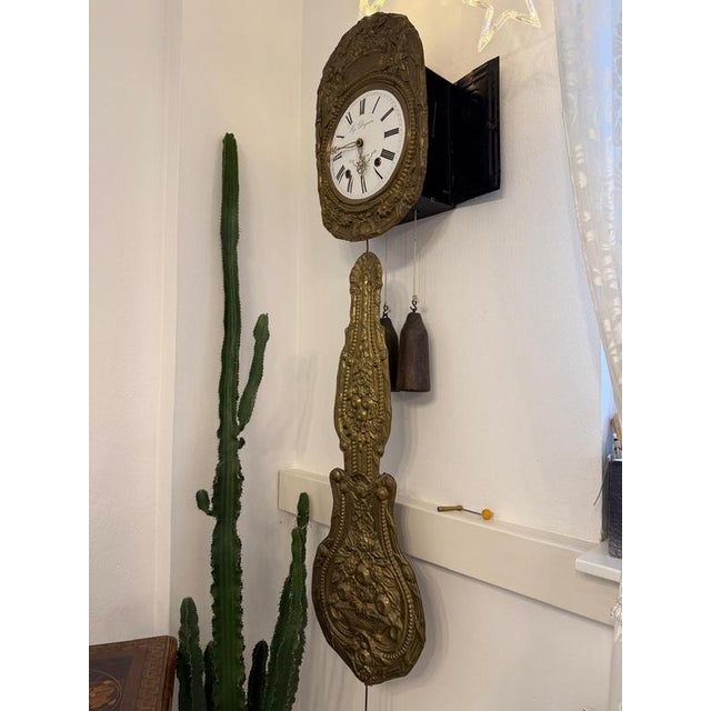 Metal Comtoise Wall Clock by H. Piquant, France For Sale - Image 7 of 15
