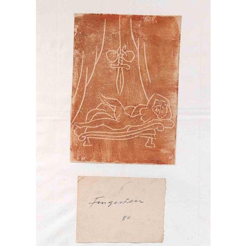 Modern Michel Fingesten, Ex Libris, Woodcut, 1920s For Sale - Image 3 of 3
