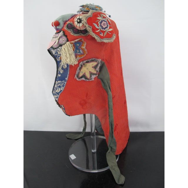 Antique Chinese Elaborate Silk Embroidered Dragon Tiger Baby Hat With Butterfly For Sale In Portland, OR - Image 6 of 9