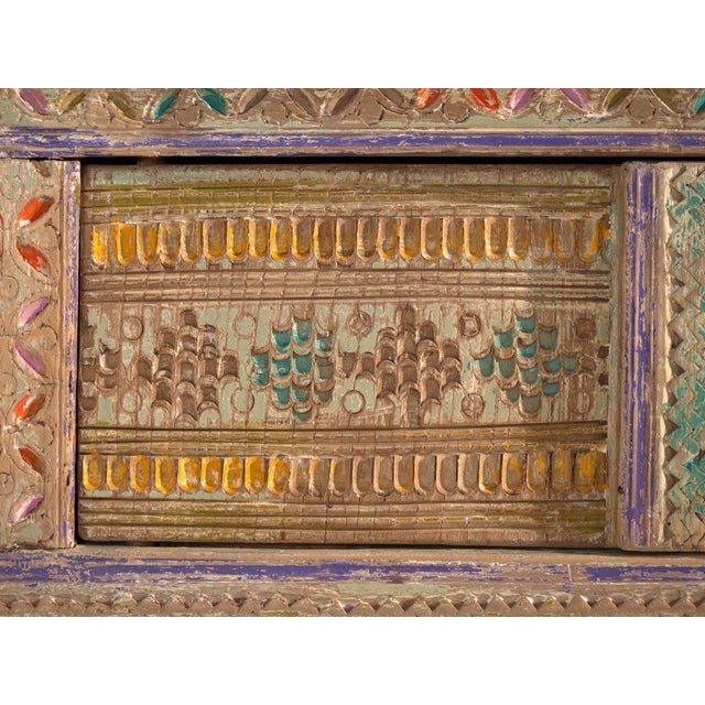Antique Painted Uyghur Xinjiang Silk Road Sideboard or Cabinet For Sale - Image 10 of 15