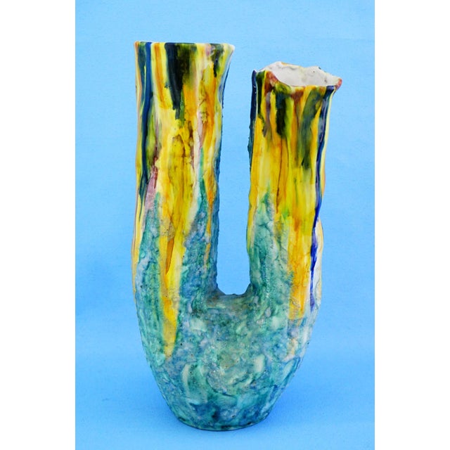 20th Century Ceramic Vase by G EC Amalfi, Gestione Esercizio Ceramiche attributed to Gambone, 1950s For Sale - Image 6 of 18